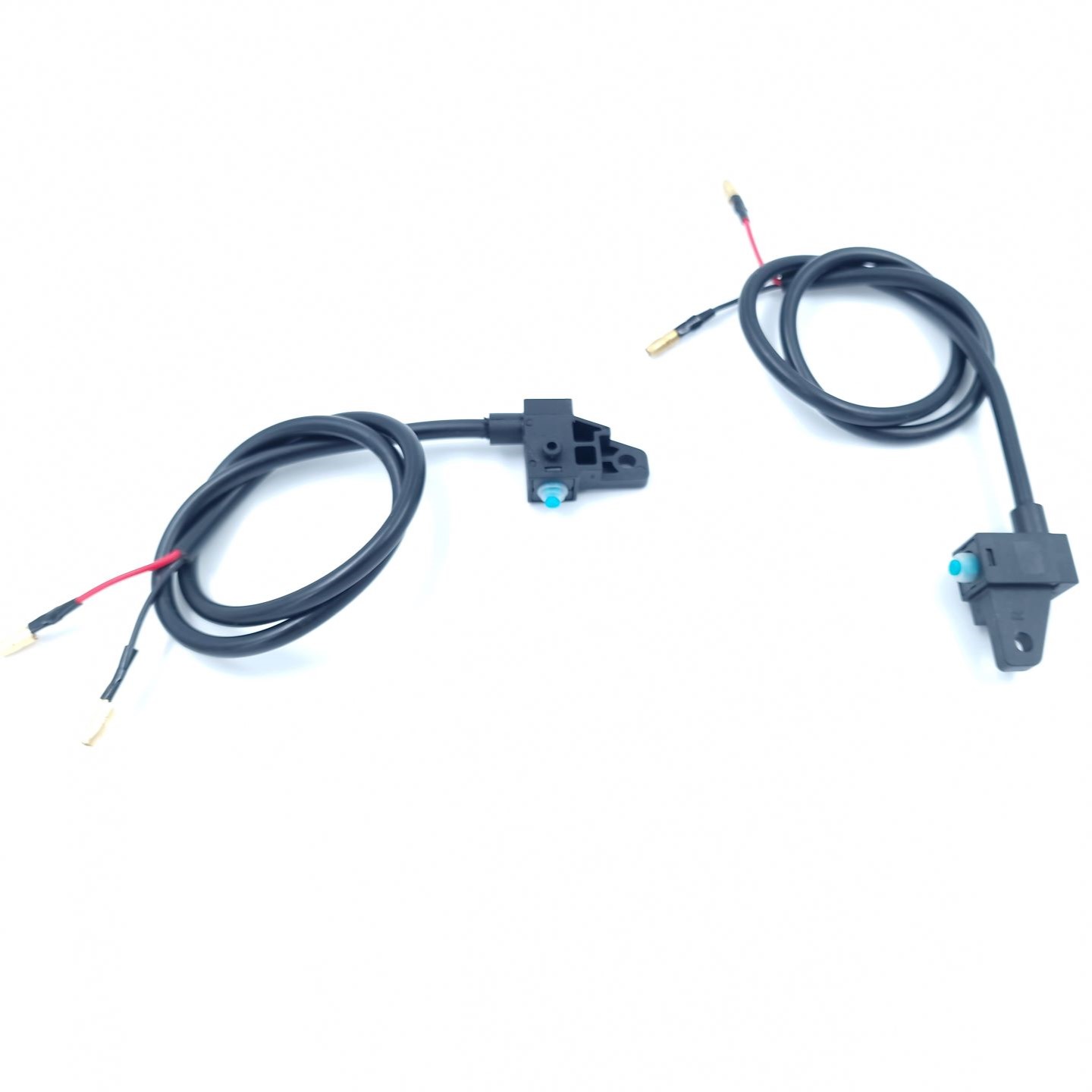 Waterproof e-bike brake lever sensors with wires and bullet connectors