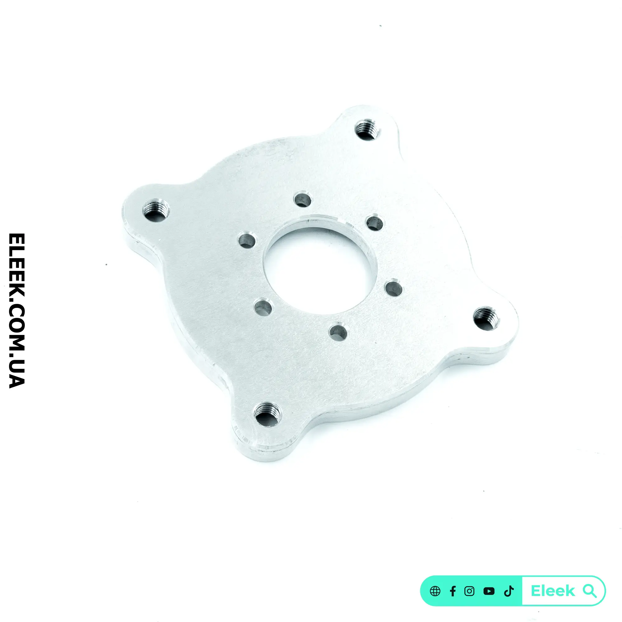 Rear view of ELEEK VM-01 aluminum brake spacer showing standard 6-bolt bicycle pattern