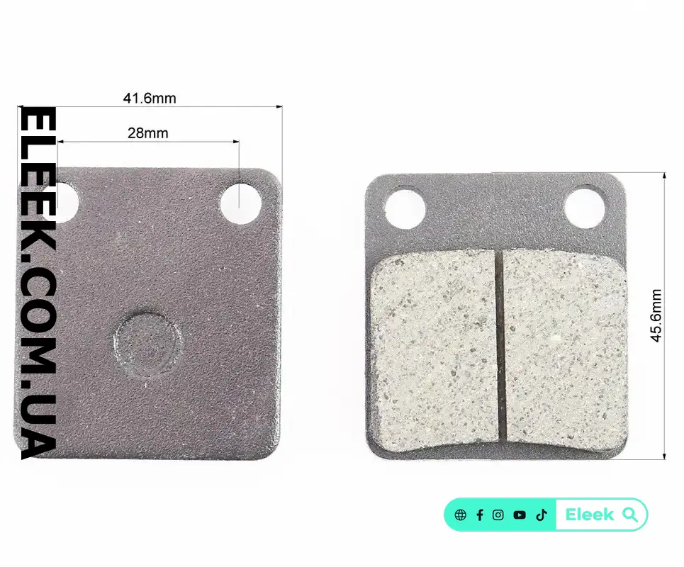 Dimensions of brake pads for ELEEK Atom and Positive electric bikes