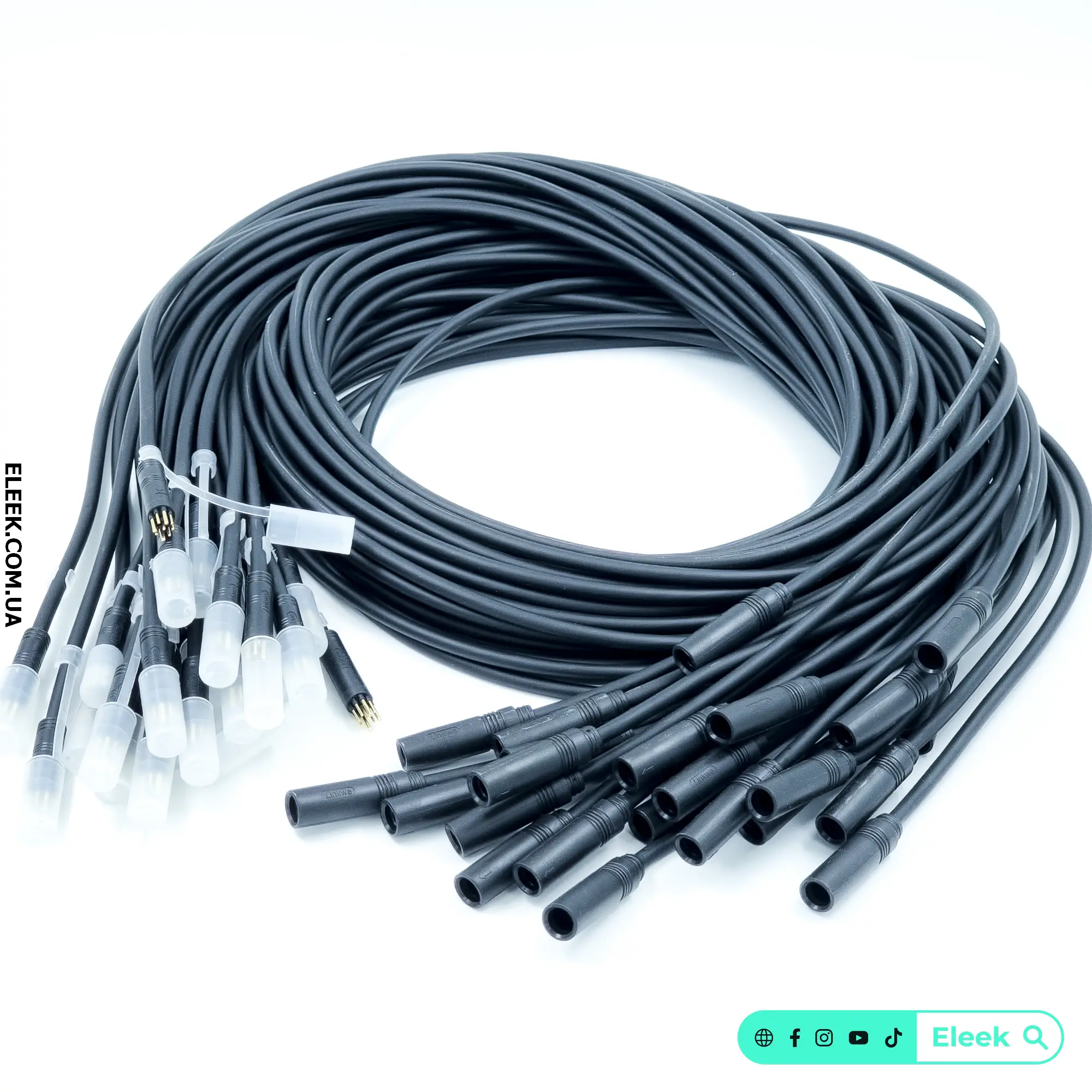 Black WP 9-pin front motor cable for ELEEK electric bike