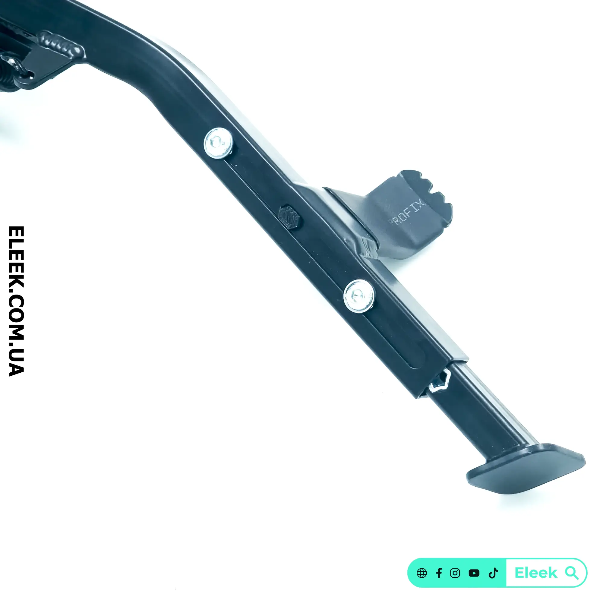 Heavy-duty telescopic kickstand ELEEK At-kick Z415 shown extended, diagonal view